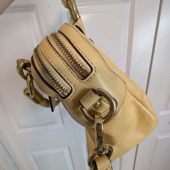 COACH Yellow Buttercup Leather Double Zipper Kristin Satchel Shoulder - Picture 11 of 16